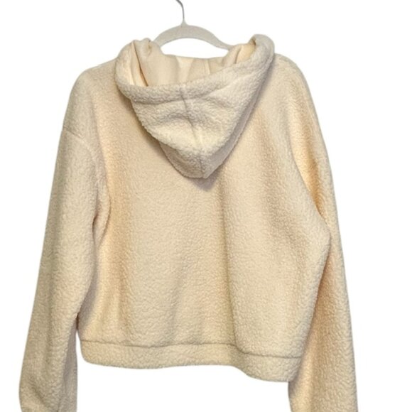 Timberland cream fleece hoodie with sage green zip Size L - Picture 3 of 7